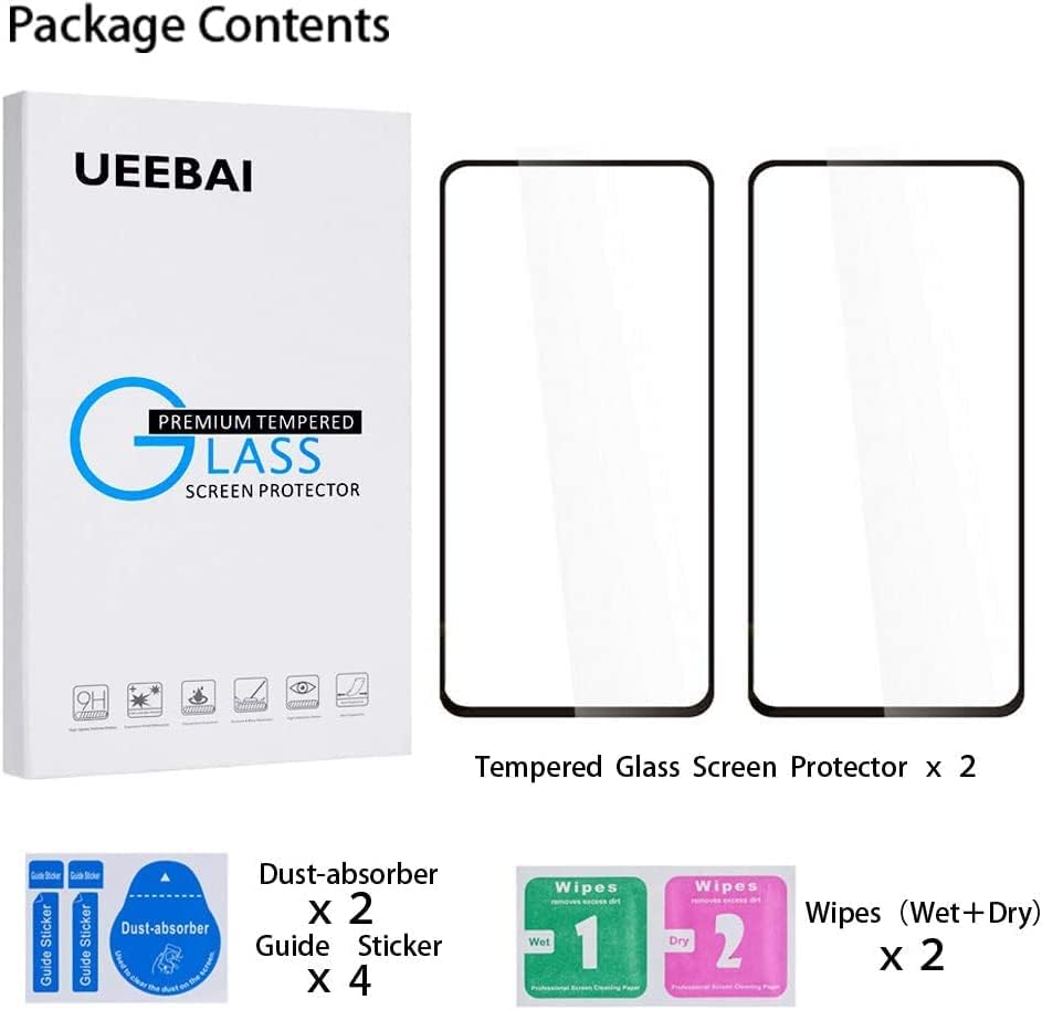 UEEBAI 2 Опаковки със Защитно фолио за Samsung Galaxy A54 5G, Закалено Стъкло HD Прозрачен Защитен калъф за сензор Удобна, Лесна Инсталация, Стъкло, без мехурчета, с Пълно покрива?