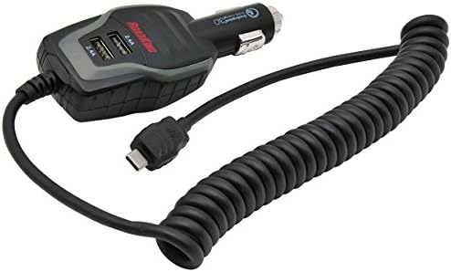 Мощно зарядно устройство RoadKing на 12 с два USB-порта 2,4 А, Qualcomm® 3.0, 6-инчов Спирален кабел