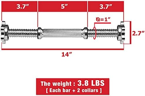 14-инчови Регулируеми дръжки за гири A2ZCare са Подходящи за стандартна тегло на плоча с диаметър 1 инч - продават се в чифт и стандартна чугунени тежести плоча с диаметъ