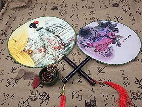 Suoirblss Комплект от 4 Елегантни, Древни Китайски Ветрила Танц Фен на Традиционната Живопис през Цялата Ръчно Фен Класически Дворец Фен-Рамо