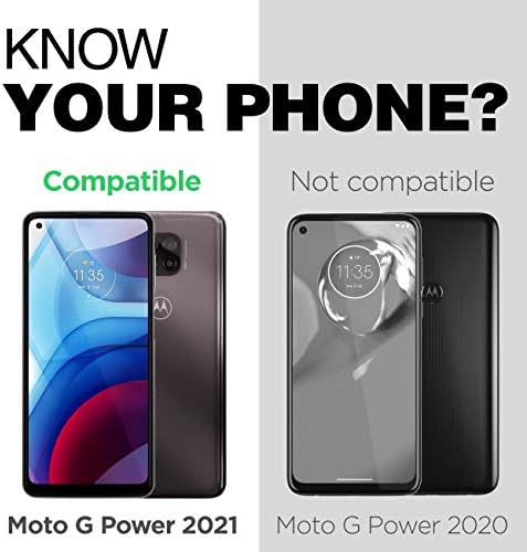 Калъф-клипса за колан Moto G Power 2021 (серия Thin Armor), с тънка дръжка и кобур за мобилен телефон, черен (САМО ЗА Motorola G Power 2021)