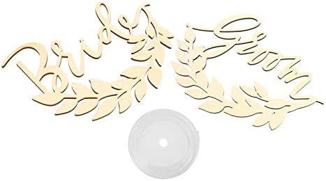 VOSAREA 1 Комплект Знак на Булката и Младоженеца, Сватбена Дървен Стол Знак Медальон С Логото на Булката Знаци Стола на Младоженеца и на Булката Непринуден Декор на Мас