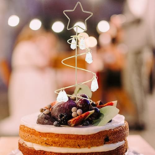 BESTOYARD 2 БР. Декоративен Коледен Topper За Торта Iron Художествен Перла С Висулка Звезда Коледно Дърво Избор На Тортата