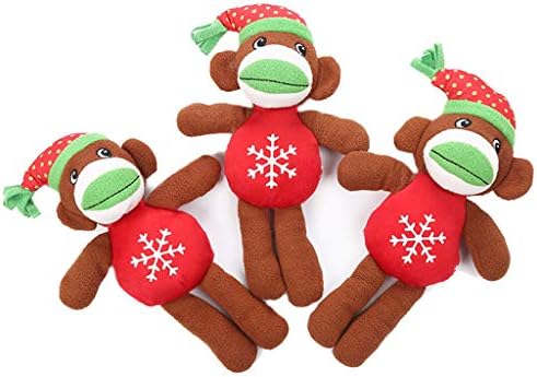 chengzui, 2 броя, Коледна играчка Плюшен във формата на Маймуна, Куче, Дъвчене играчка с Вграден линкът води към пълен списък, Мек Плюшен Царапалка за Домашни Любимци, за