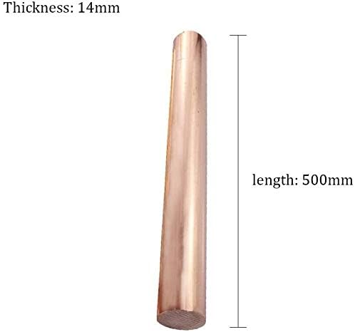 Hzonder 99.9% Чист Мед през Цялата пръчка T2 Метален САМ Изкуство, Занаяти Месинг прът (Размер: 14 мм x 500 мм)