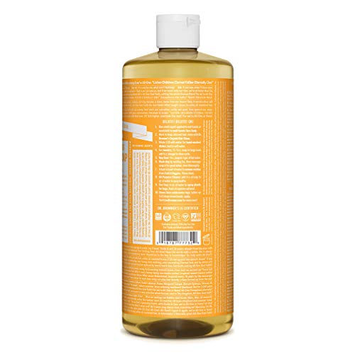 Dr. Bronner's - Течен сапун от чиста Кастилска (Цитрусови плодове, 32 унции) - Произведено на базата на органични масла, на 18 в 1, Предназначение: