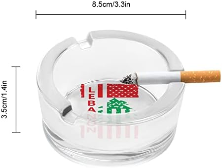 Стъклени Пепелници с Ливанским Флага на САЩ за Цигари, Ветрозащитный кофа за Боклук, Необичайни Пепелници с Принтом за Домашния Офис, Двор,