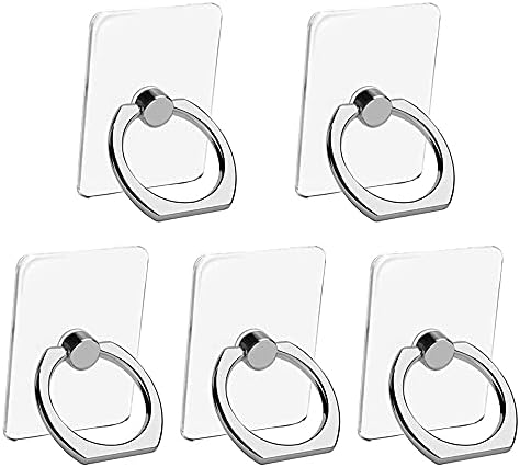 VOVIGGOL Поставка за пръстени за мобилен телефон 5 опаковки, Прозрачен Държач за пръстени за телефон, шкаф за пръстите, завъртане на 360 °,