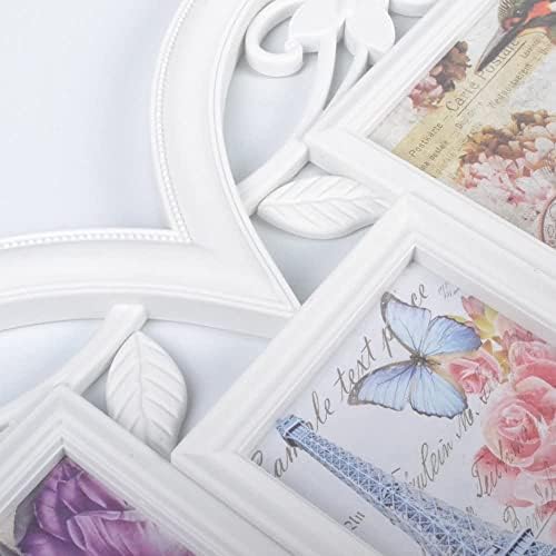 ZHAOLEI Голяма Бяла Подвесная рамка за снимка-Колаж във формата на Сърце, Сватбен Подарък за Влюбени, Декорация на Дома, Мультирамка за Снимки, 6 Снимки