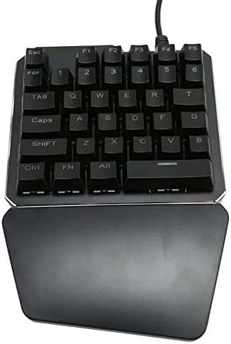 Детска клавиатура Naroote, 35-ключ клавиатура USB-Жичен одноручная RGB клавиатура