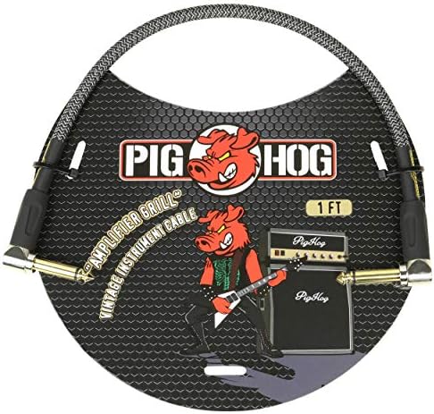 Свързване на кабел за инструменти Pig Свиня PCH1PLR Правоъгълен 1/4в клетка от шотландки, 1 Фут