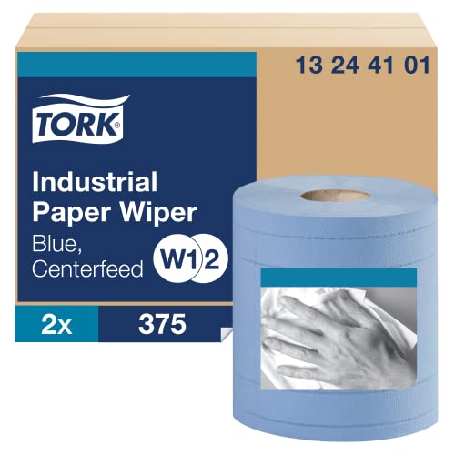 Диспенсер за роли Tork Maxi Centerfeed Aqua/Бял - W2 + Зареждане - Industrial Wiper Blue, 2 x 375 листа