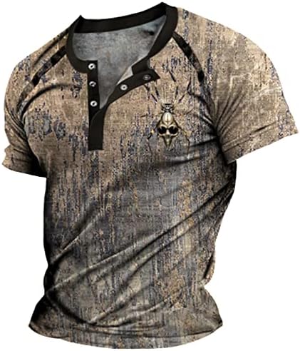 Летни Плажни Ризи за Мъже, Цветна Тениска Копчета с Къс Ръкав и животински Модел, Tribal Най-Комплект Тениски За Мъже