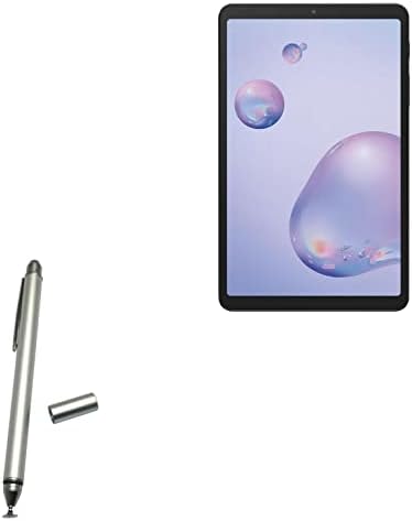Стилус BoxWave, който е съвместим с Samsung Galaxy Tab A 8.4 (2020 Г.) - Капацитивен стилус с двоен фитил, Капацитивен стилус с волоконным фитил за Samsung Galaxy Tab A 8.4 (2020 Г.) - Сребрист метал?