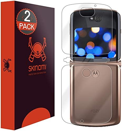 Защитно фолио Skinomi, съвместима с Motorola Razr 5g (2020 г.) (2 опаковки), прозрачен филм TechSkin TPU със защита от мехурчета HD