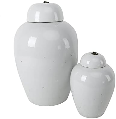 Артиссанс AM82760105 22 инча. Висока снежно бяла Порцеланова ваза с матова пудра Clara Джинджифил Jar, Голяма Ваза (Декор)