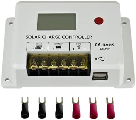 eXpertPower 10A 12/24 В Интелектуалния PWM Контролер на заряд на Слънчеви батерии с LCD дисплей с Регулируеми параметри, Два
