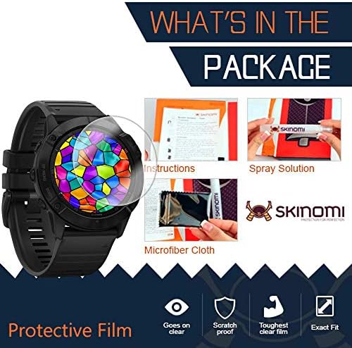 Защитно фолио Skinomi, която е съвместима с Garmin Fenix 6X (51 mm) (6 бр.), прозрачен филм TechSkin TPU със защита от мехурчета HD