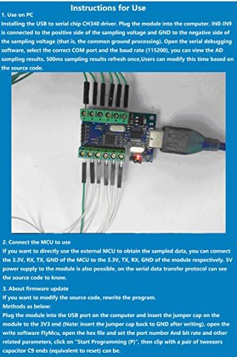 NOYITO USB 10-Канален 12-Битов Модул за събиране на данни AD STM32 UART USB Връзка с последователни чип CH340 Модул ADC