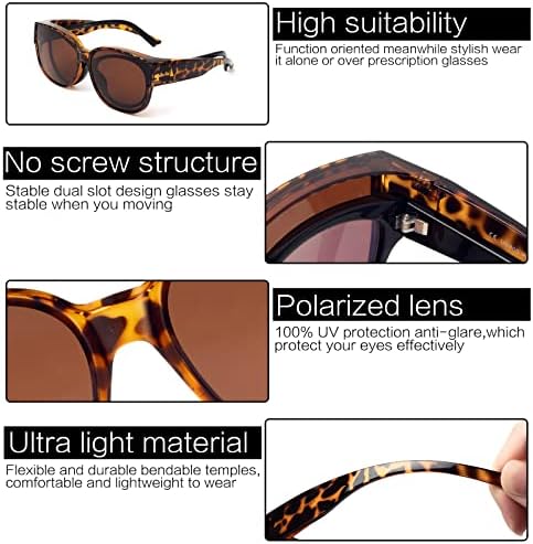 Поляризирани Слънчеви Очила със Сенки за лице, Надеваемые на Върха Точки, Слънчеви Очила за Жени с защита от Uv и Леки
