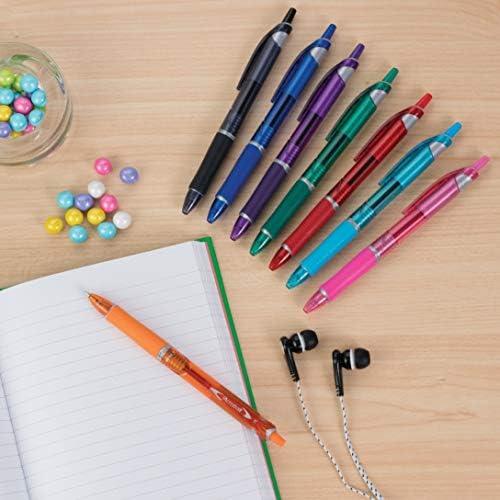Химикалки с подобрени мастило PILOT Acroball Colors, за многократна употреба и прибиращи, средната точка, синьо мастило,