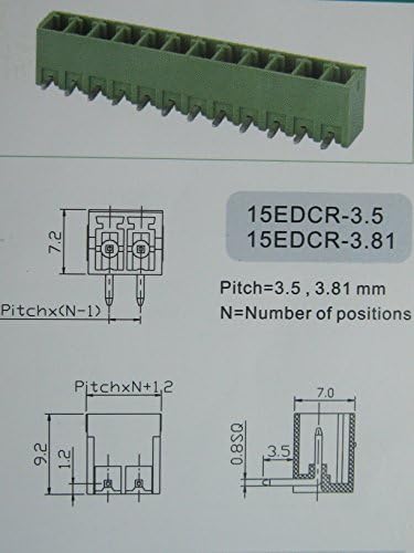 40 бр Ъгъл 90 ° и 6-пинов/позиционен Стъпка 3,5 мм Конектор Винтова Клеммной Подложки Зелен Цвят Взаимозаменяеми Тип с ъглова штифтом