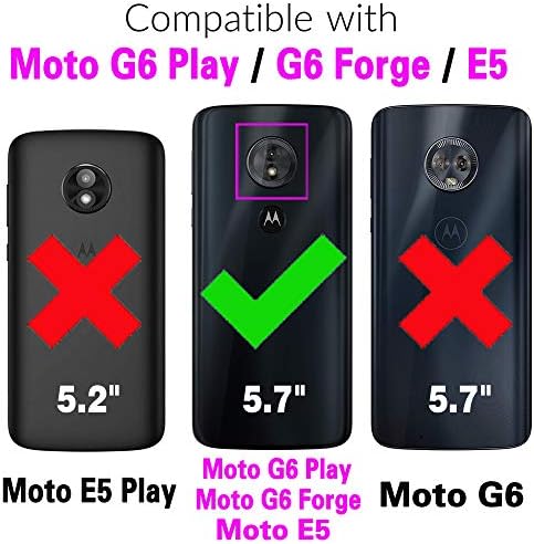 Калъф за мобилен телефон Motorola Moto E5/G6 Play/MotoG6 Forge Чантата с Предпазно фолио от Закалено Стъкло, флип-надолу Капака, Държач за карти, Чиния, Аксесоари за мобилни телефон?