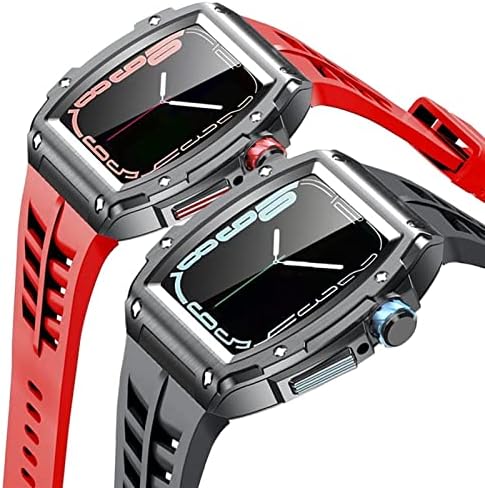 Комплект модификация EKINS за Apple Watch Band Case 45 мм 44 мм Силикон Метален Защитен Калъф за Apple Watch 8 7 6 54 SE