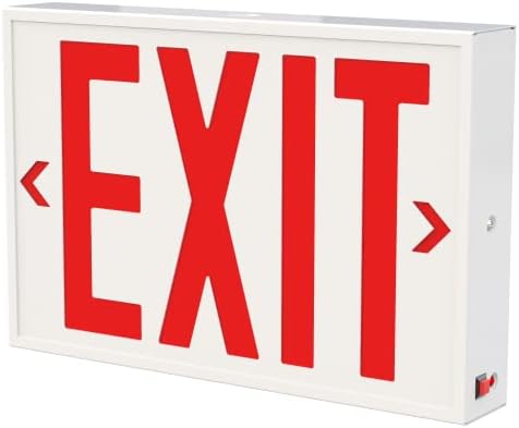 Одобрен Garrini в Ню Йорк Стомана Буквално 8-инчов авариен лампа с надпис Exit Подходящ за стенен монтаж във влажни помещения, страничен
