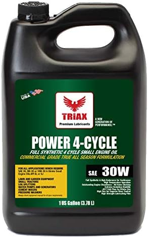 Triax Power 4-Cycle SAE 30W Напълно Синтетично, 4-тактное Напълно Синтетично Моторно масло за по-малки двигатели, градински трактори и друго оборудване (опаковка с обем 4 литра)