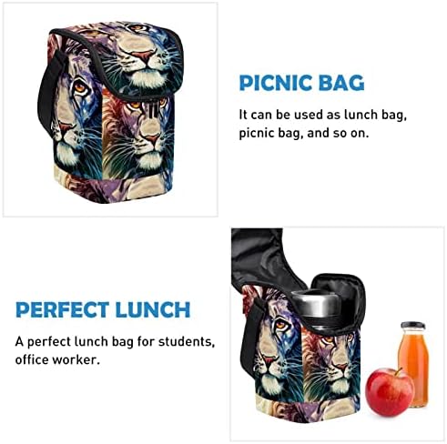 Дамски Чанта за обяд GUEROTKR, Кутия за Обяд за мъже, Мъжки Кутия за Обяд, цветна фигура на животното лъв