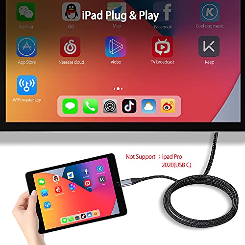Кабел Luyuan Inc HDMI за iPhone, Кабел Конвертор HDMI 2,0 м, За да свържете телефона / таблета /Pod към телевизора, Кабел за свързване HDMI,
