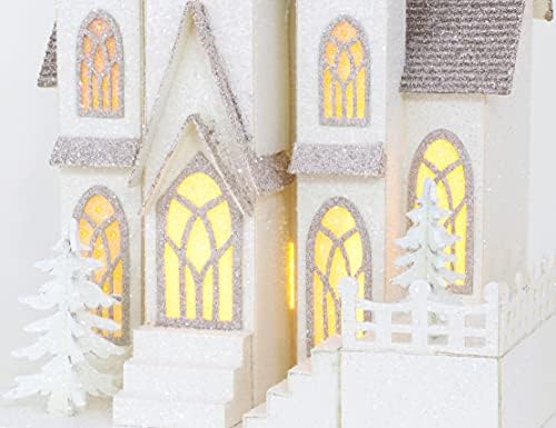 Коледа Concepts® 16-Инчов Led осветление на Църквата - Луксозни Коледни украси - Сцена на Коледното село