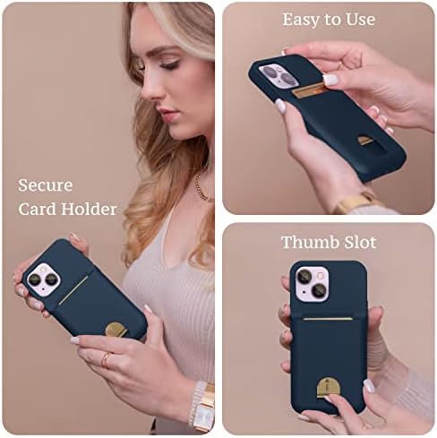 Калъф LUPA Legacy за iPhone 13 с държач за карти - Чанта-портфейл - [Защитен + здрав] за жени и мъже - Калъф за мобилен телефон iPhone 13 с панти капак - Награда за кредитни карти - Тъм?