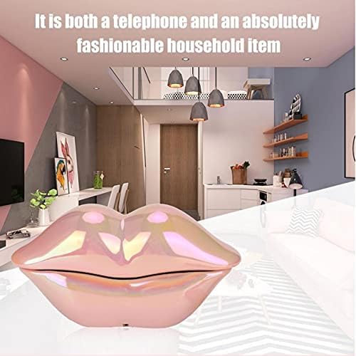 KLHHG Творческа Личност Устата Форма на Устните Телефон, Домашен Офис Настолен Стационарен телефон Цветен (Цвят: B)