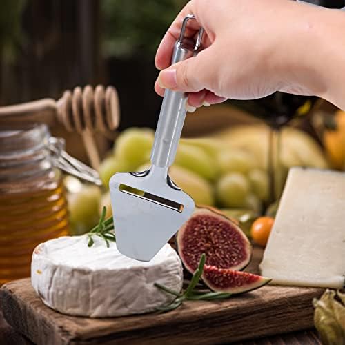 Нож за рязане на сирене NUTLET, 2 Бр., От неръждаема Стомана, Сребро, богат на функции Равнина с Незалепващо покритие за всички видове