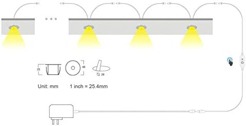 10 Крушки 30 Метра 2 W 12 led Мини-вградени лампа под шкаф, Прожектор, Великолепна Корона, Формовочный лампа, комплект за паралелно свързване на струнен лампа Plug & Play (Нату?