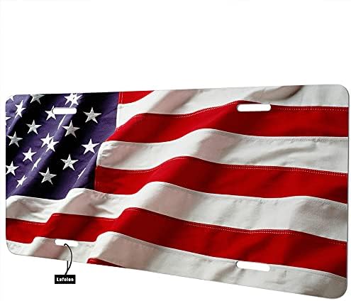 Lefolen Американски Флаг, който да се вее На Вятъра на Предния Регистрационен номер, Алуминий, Новост, Гръндж, американския Флаг, Национален Банер, Патриотични Звезди, ?