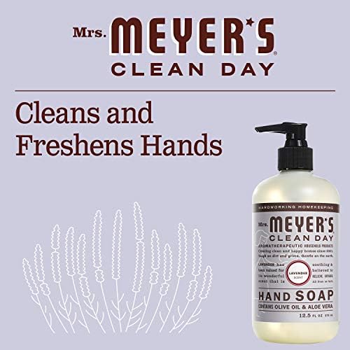 Сапун за ръце Mrs. Meyer's с Етерични масла, Биоразлагаемая формула, Лавандула, 12,5 течни унции