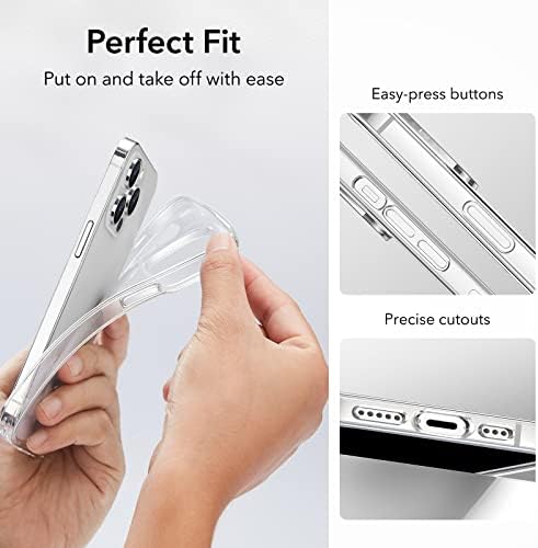 Прозрачен калъф съпротивление esr, Съвместим с калъф iPhone 14 Pro Max, устойчив на удари Тънък Силиконов калъф е Устойчив на пожелтению Тънък Прозрачен калъф за телефон от