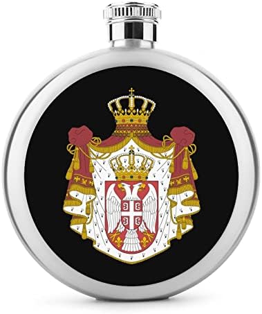 Герб на Сърбия фляжка за алкохол на 5 грама от неръждаема стомана, запечатани преносима фляжка за вино, фляжка за напитки, бар