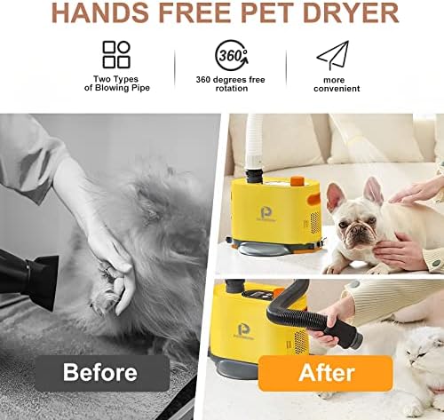 Простор за грижа за домашни любимци PAWSROOM Hands Free за Кучета и котки и е Удобен Инструмент За Подсушаване След баня LCD дисплей 2 Меки＆