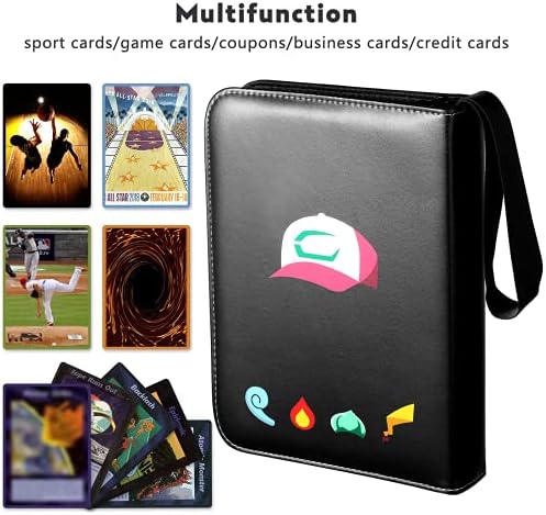 Папка за визитки с 4 джоба, 480 джобове папка за събиране на търговски игри с ръкави, подарък за момичета и момчета, слот за карти TCG и спортни картички (4 опаковки)
