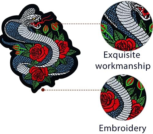 Железни ивици Obokata, нашивка със змия и рози, нашивка в стила на Кобра в стил пънк, бродирани иконата, пришитая апликация с емблема,