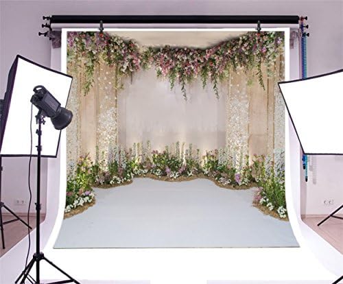 Leyiyi 8x8ft Фон за Снимки На Фона на Сватбената церемония Честване на Церемония цвете Цвете Арката на Вратата на 3D Декорация на Зали Пайети Блясък Цвете Портрет Винил С?