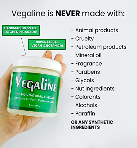 Vegaline - Натурална и веганская алтернатива вазелину - Хипоалергенни Универсален Хидратиращ крем без аромат, Средство за отстраняване