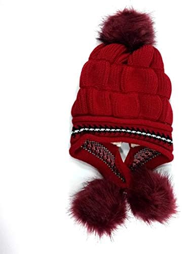 Дамски възли шапки-бини с припокриване, възли вълнени топли дамски шапки, зимни шапки с коса