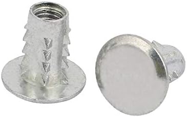 X-DREE 1/4 инча x 18 мм и Т-образни части за копчета от с сплав, съединителна гайка сребрист цвят, 20 бр. (1/4 инча x 18