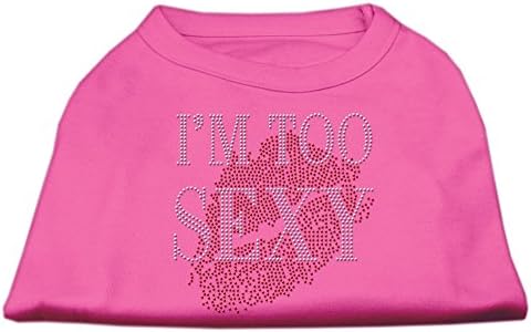 Mirage Стоки за домашни любимци I ' m Too Sexy Тениска За Кучета С Кристали Ярко-Розова XXXLarge - 20