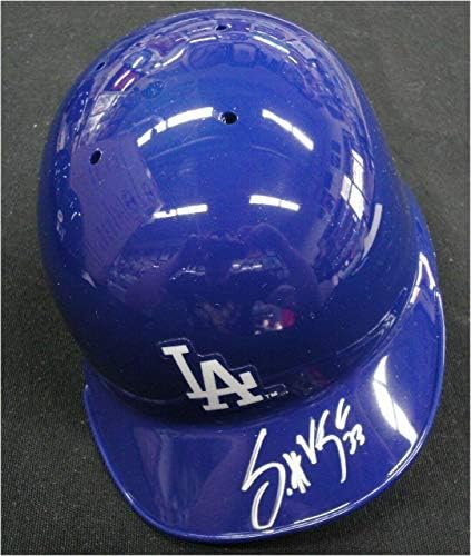 Мини-Каска с Автограф на Скот Ван Слайка от ръцете на Los Angeles Dodgers на PSA - Мини-Каски MLB с автограф